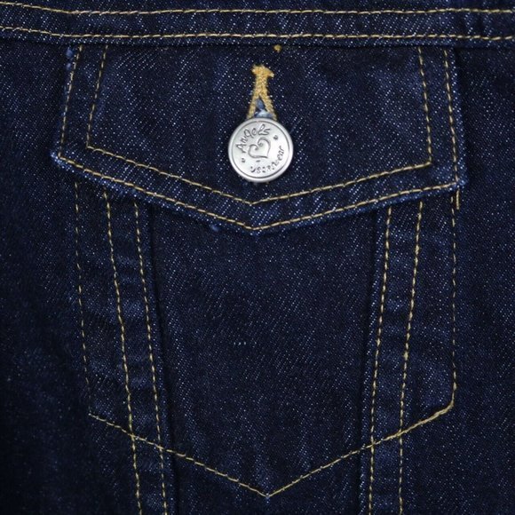 Angels Cropped Trucker Jean Jacket Coat Denim M‎ Medium - Picture 9 of 11